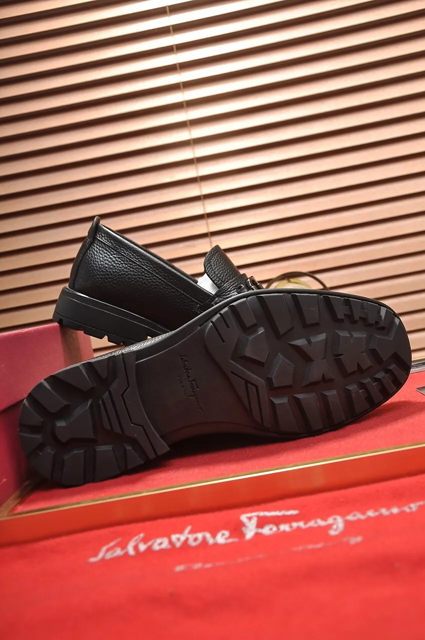 Men's shoes 💰500💶[Ferragamo/Ferragamo] The latest model in the counter. Original imported open-sided high-quality cowhide hand-woven + imported 🐂 cowhide + original luxury metal buckle + original combination outsole. Comparison without pressure 38--44🎉